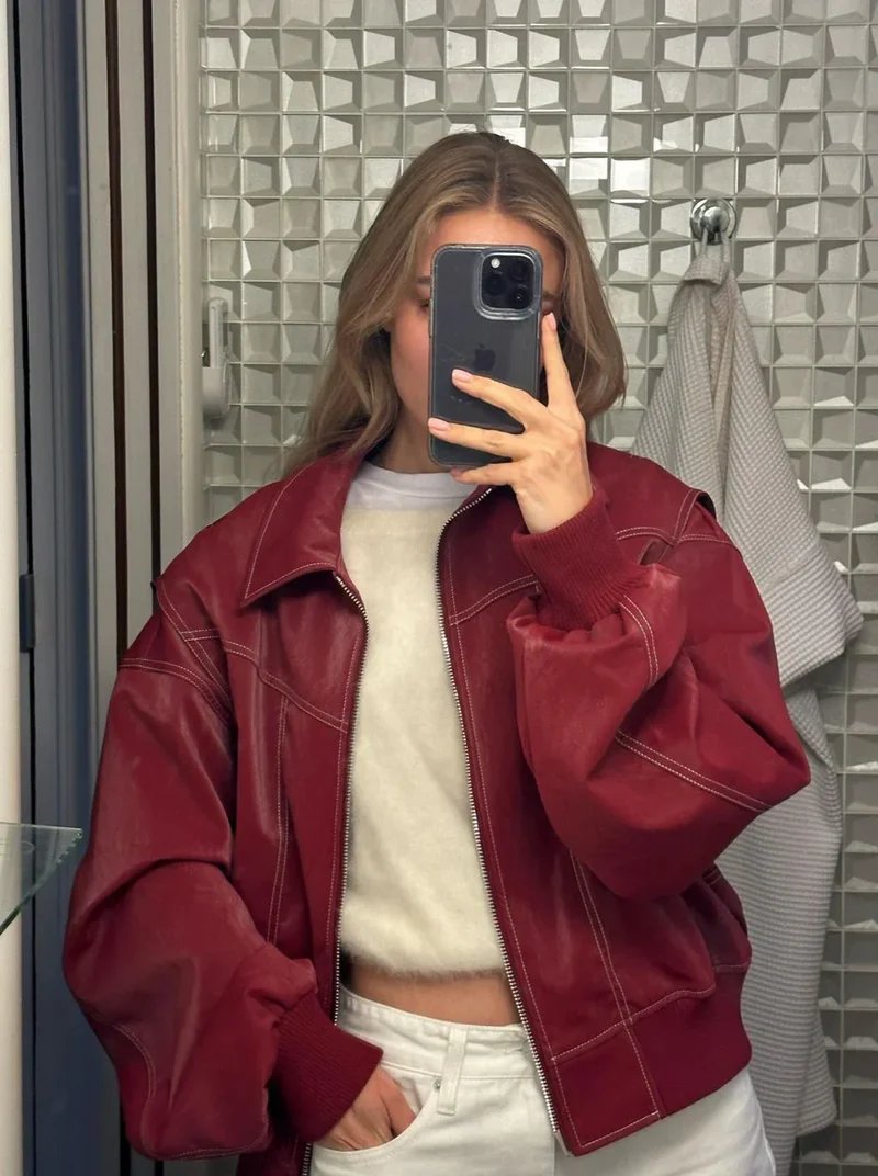 Dames Bomberjack Oversized Trendy Kleuren
