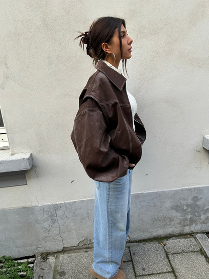 Dames Bomberjack Oversized Trendy Kleuren