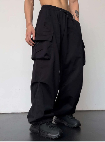 Heren Cargo Broek Wijd Losse Zomerbroek Met Veel Zakken