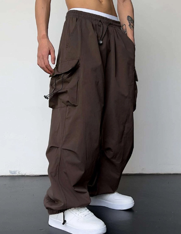 Heren Cargo Broek Wijd Losse Zomerbroek Met Veel Zakken