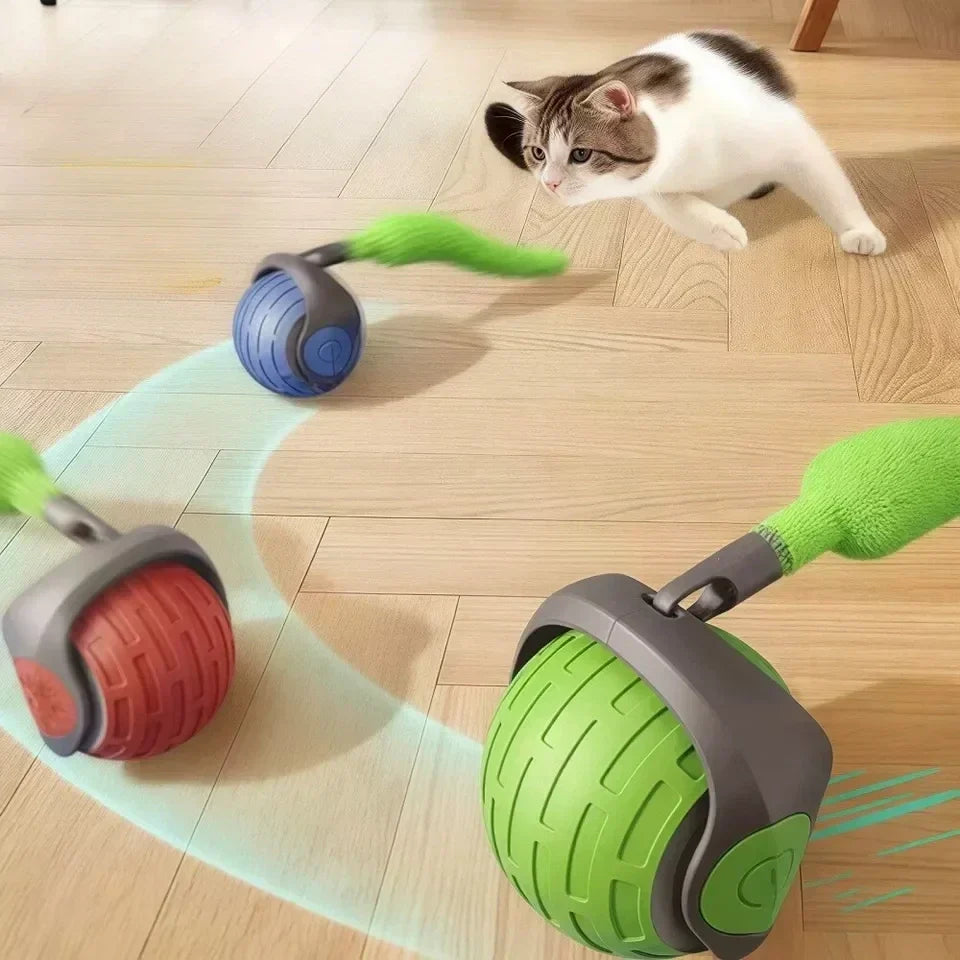Interactieve Kattenspeelbal met Bewegingssensor en Veer – Autonoom Speelgoed