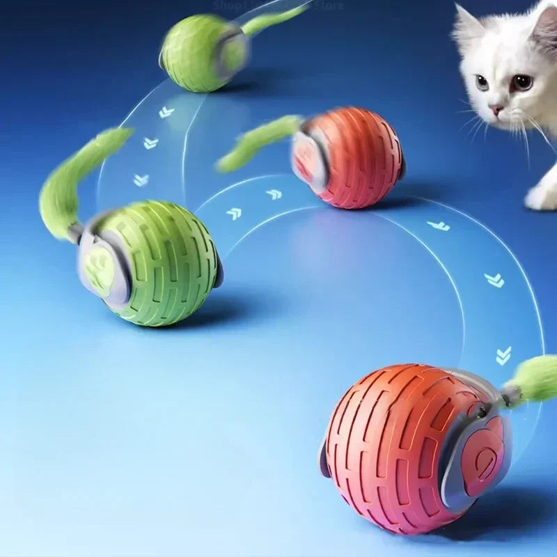 Interactieve Kattenspeelbal met Bewegingssensor en Veer – Autonoom Speelgoed