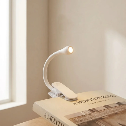 Flexibele LED-leeslamp met klem en USB-oplaadmogelijkheid warm licht compact
