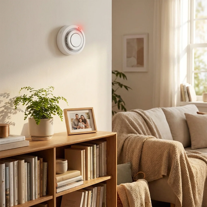 Slimme WiFi Rookmelder met Warmtesensor Bluetooth Indoor Plafond of Muurbevestiging | Smart Rookdetector Tuya App Plafondmontage Brandbeveiliging Alarm 85dB