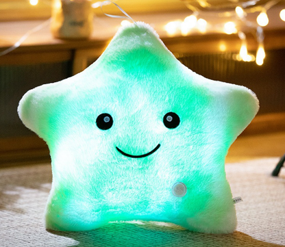 Verlicht Knuffelkussen Ster voor Kinderen | Zacht Pluche met Rustgevend LED-Licht | Troostend Slaapmaatje voor Peuters en Kleuters