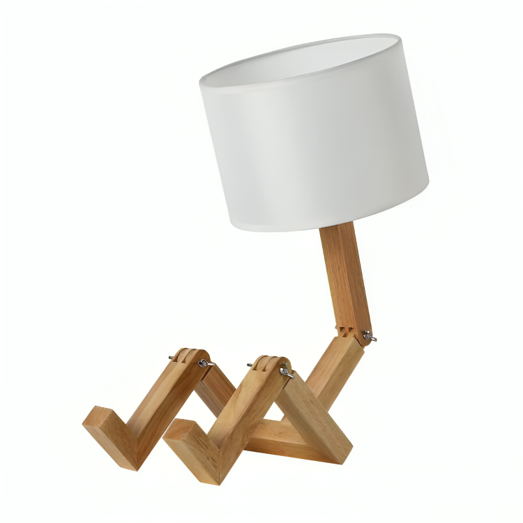 Scandinavische leeslamp met geïntegreerd boekenplankje — verstelbaar licht & compact design