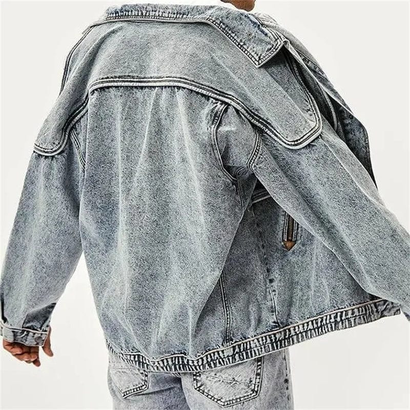 Blauwe Heren Jas van Vintage Denim