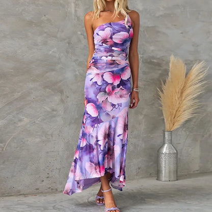 Vrouwelijke Jurk met Rok Elegante Zomerkleding