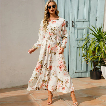 Zwart Rooze Maxi Jurk voor Vrouw Zomer Lente