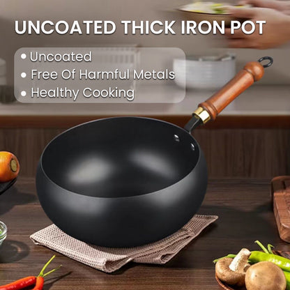 Gietijzeren Wokpan Met Deksel Zwart Oven Geschikt 24cm