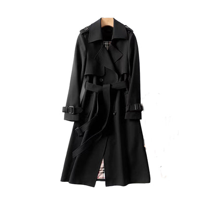 Trenchcoat Dames Dubbele Knopen Geruit klassiek design