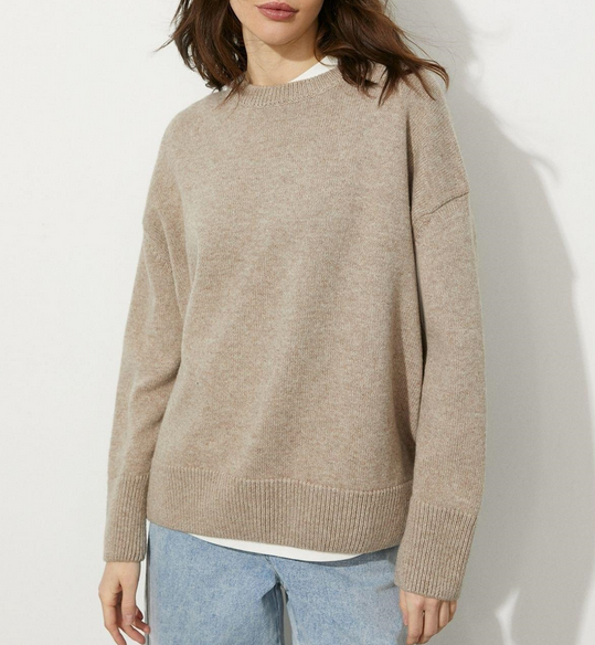 Damestrui Gebreid Oversized Ronde Hals Losse Fit