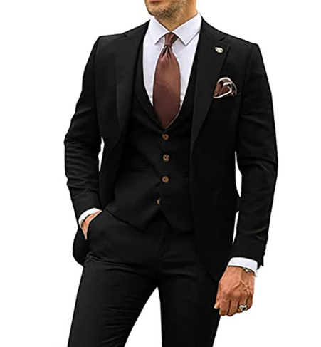 Heren Jas Broek Set Formal Zakelijk Donker Klassiek - StudioMarella