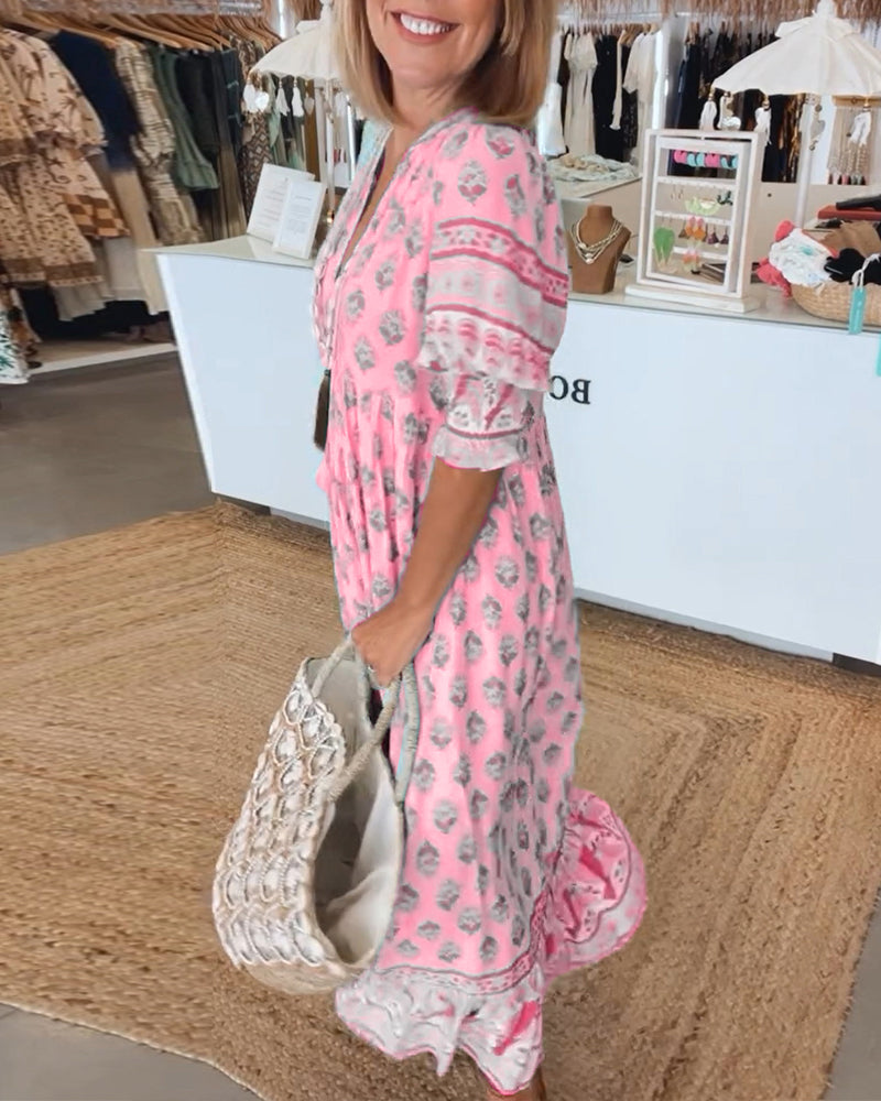Luchtige Strandjurk Zomerjurk voor Vrouw Maxi Model