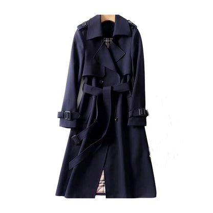 Trenchcoat Dames Dubbele Knopen Geruit klassiek design
