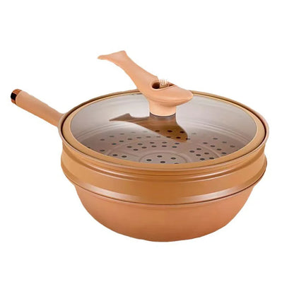 Wokpan Met Stoommand Antiaanbak Inductie Gas Multifunctioneel 30cm