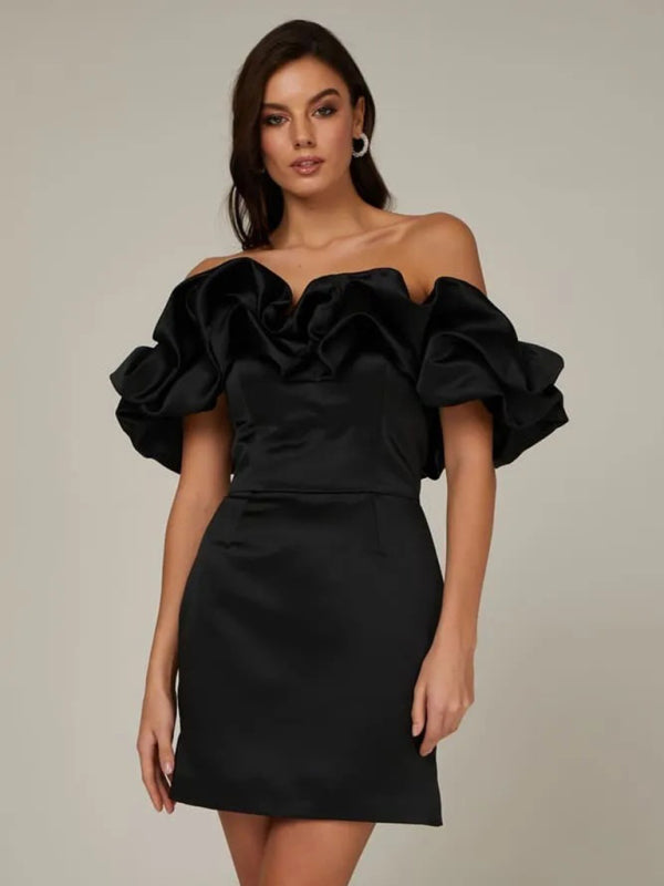 Avondjurk Off-Shoulder met Ruffles voor Vrouw