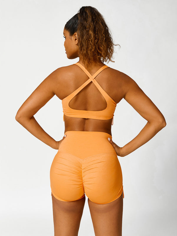 Vrouwelijke Sport Shorts Hoge Taille Elastisch Verstelbaar