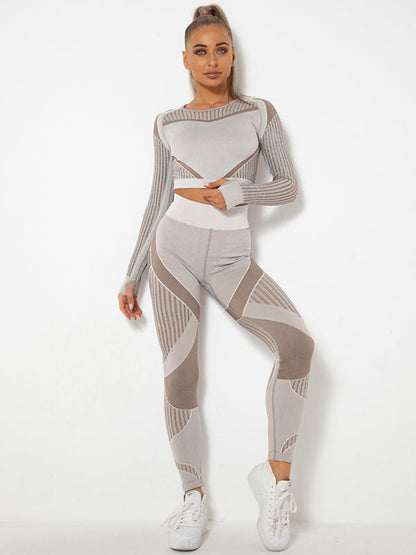 Vrouwelijk Joggingpak 2-delig Sportoutfit met Structuur
