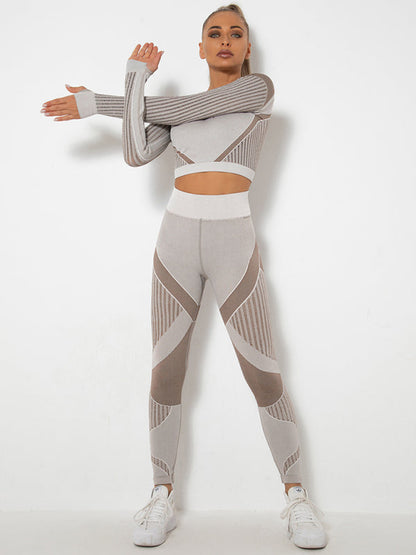 Vrouwelijk Joggingpak 2-delig Sportoutfit met Structuur