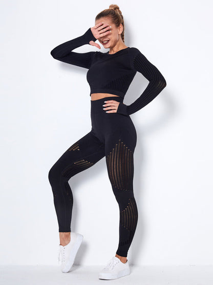 Vrouwelijk Joggingpak 2-delig Sportoutfit met Structuur