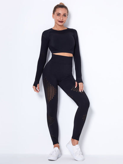 Vrouwelijk Joggingpak 2-delig Sportoutfit met Structuur