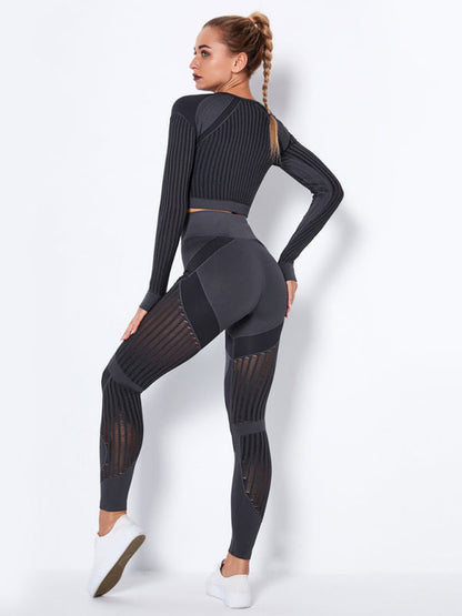 Vrouwelijk Joggingpak 2-delig Sportoutfit met Structuur