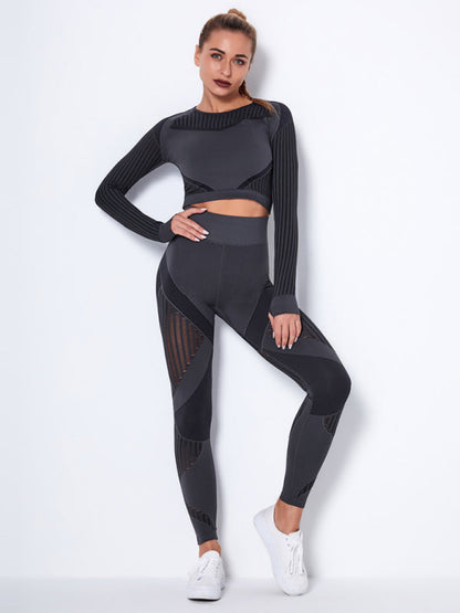 Vrouwelijk Joggingpak 2-delig Sportoutfit met Structuur