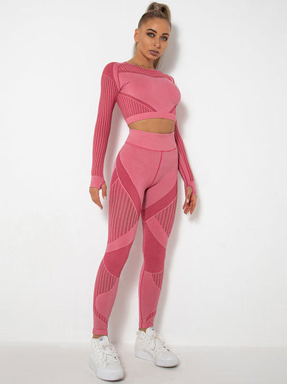 Vrouwelijk Joggingpak 2-delig Sportoutfit met Structuur