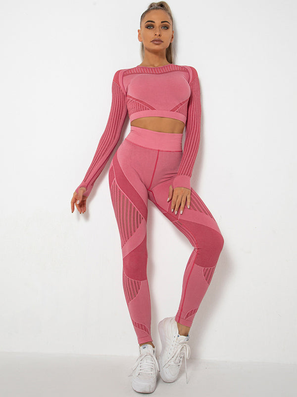 Vrouwelijk Joggingpak 2-delig Sportoutfit met Structuur