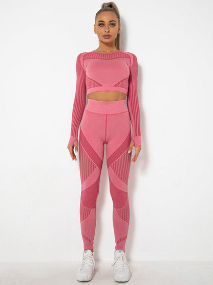 Vrouwelijk Joggingpak 2-delig Sportoutfit met Structuur