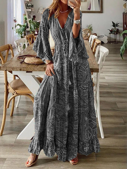 Boho Maxi Jurk Zomer Lange Vloeiende Jurk