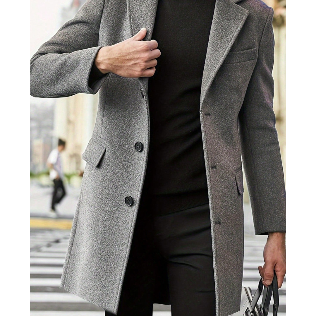 Donkergrijze Winterjas Elegant Conor