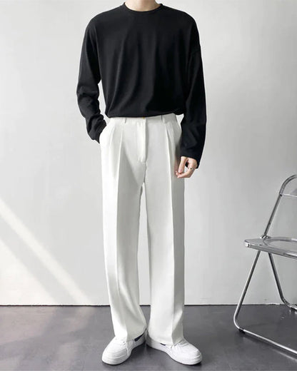 Hoge Taille Broek Wijd Model Anzug Stijl