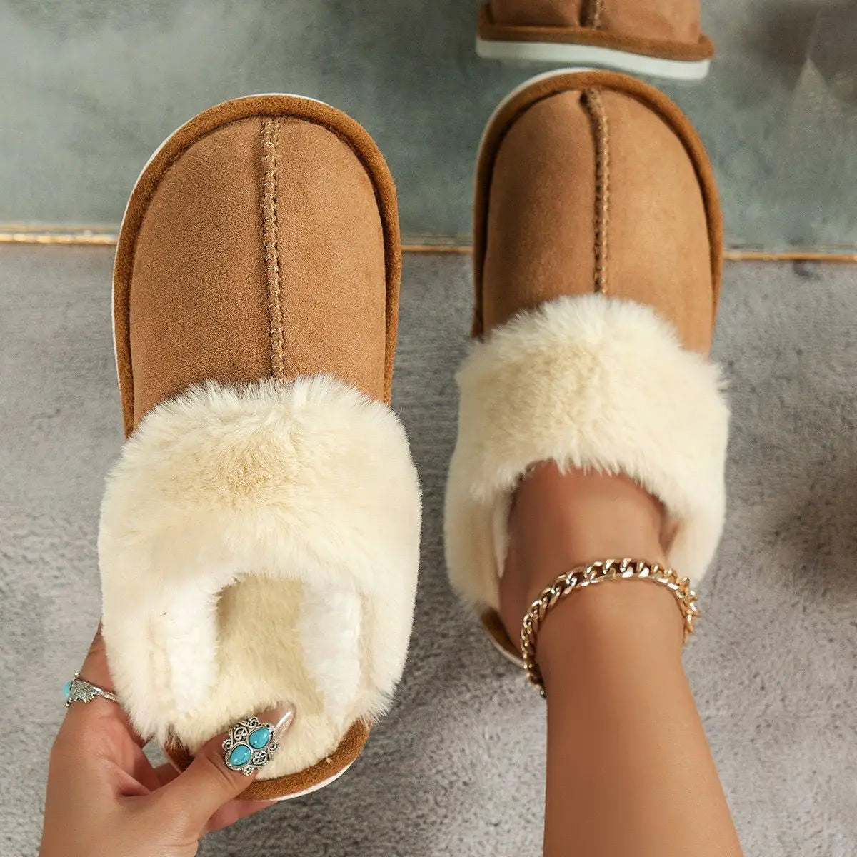 Volwassenen Pluche Pantoffels Zacht Warm Comfortabel - StudioMarella