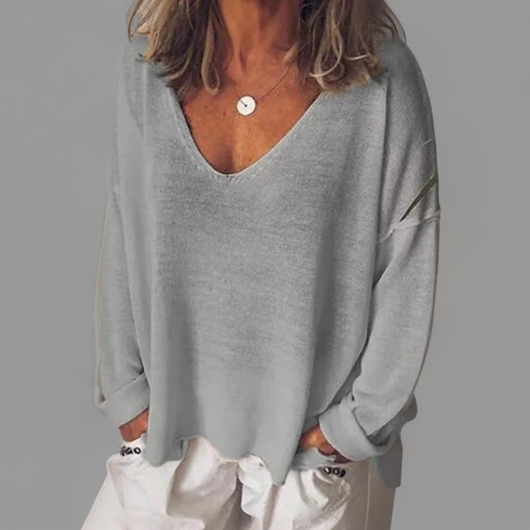 V-hals Longsleeve Shirt Comfortabel Zacht