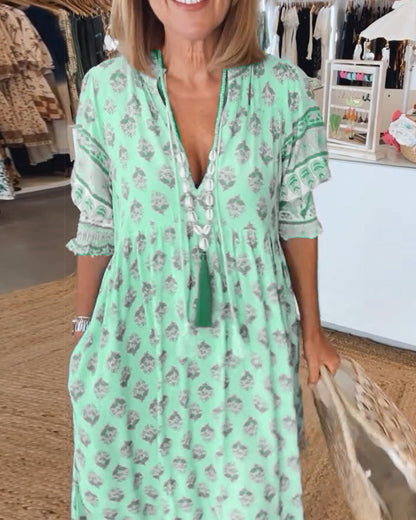 Luchtige Strandjurk Zomerjurk voor Vrouw Maxi Model
