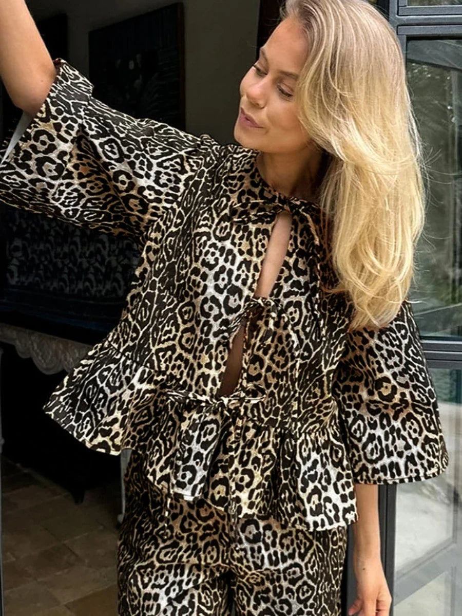 Leopard Print Set Vintage Look Retro Stijl