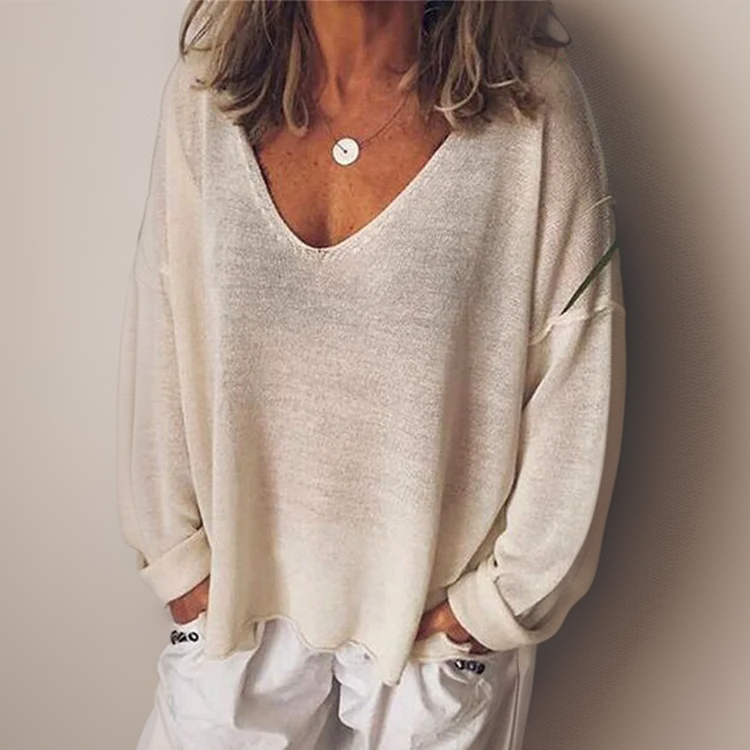 V-hals Longsleeve Shirt Comfortabel Zacht