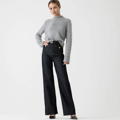 Wijde Jeans Met Zachte Stof Comfortabele Zit
