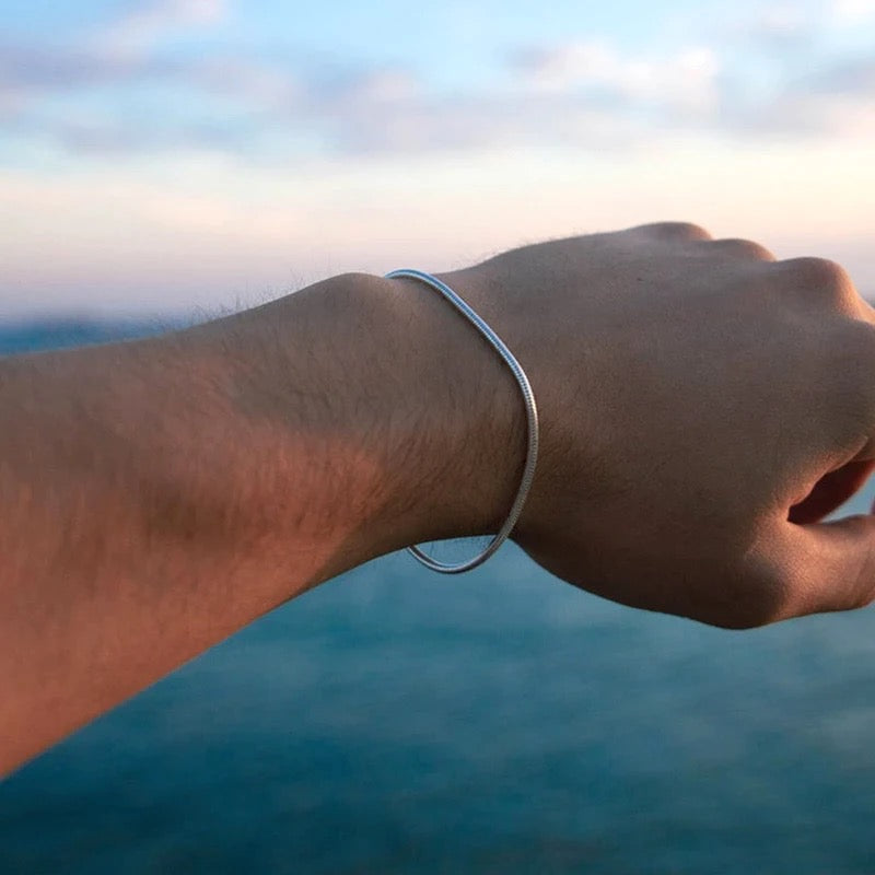 Minimalistisch Slangarmband Edelstaal Dames Sierlijk Verstelbaar Goud Zilver Rosé
