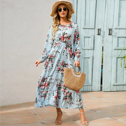 Zwart Rooze Maxi Jurk voor Vrouw Zomer Lente