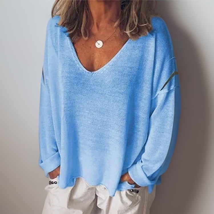 V-hals Longsleeve Shirt Comfortabel Zacht