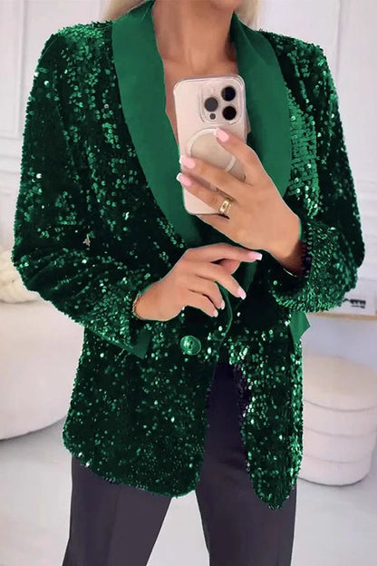 Kerstjasje Glitter Blazer Feestelijk voor Dames