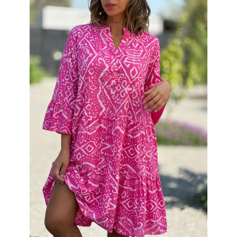 Vrouwelijke Zomerjurk Lichte Kleuren Zomerse Jurk