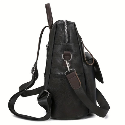 Veganlederen Rugzak Dames Stijlvol Retro Design Dagelijks Gebruik Werk Reizen Schooltas Bruin Zwart Casual
