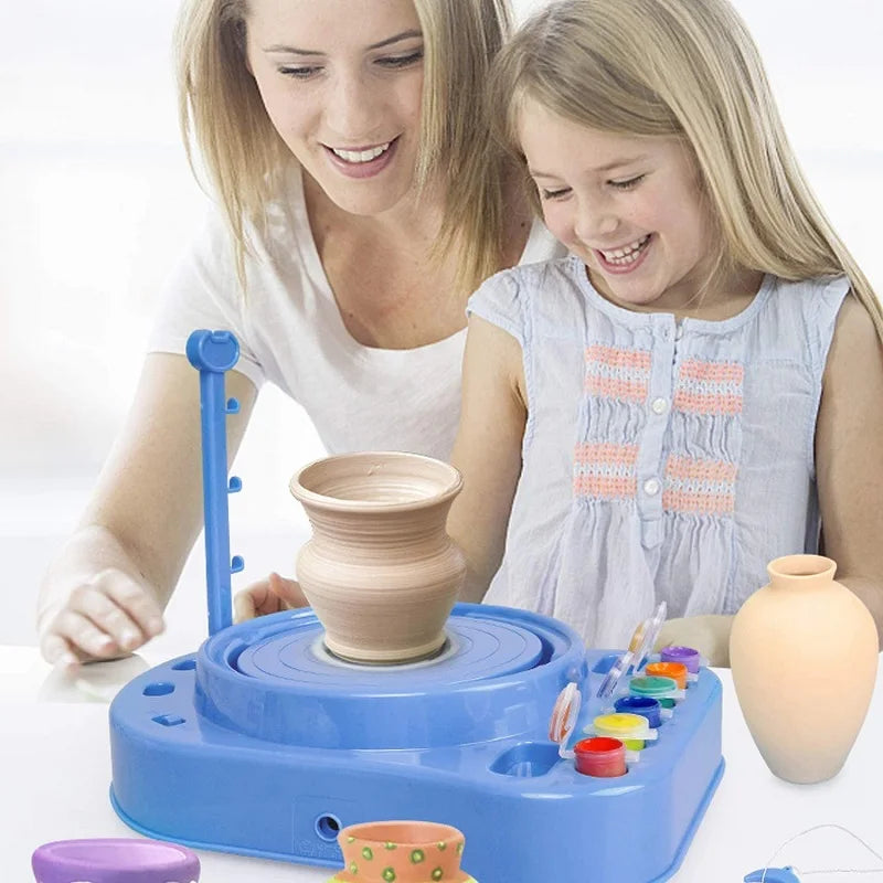 Creatief Boetseer Draaischijf Set voor Kinderen | Elektrisch Pottenbakkersgereedschap | Klei Activiteiten Kit | Educatief Speelgoed | Motoriek Ontwikkeling | Knutselset