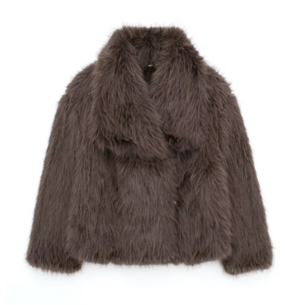 Vrouwelijke Bontjas Luxe Eva Model Winter