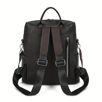 Veganlederen Rugzak Dames Stijlvol Retro Design Dagelijks Gebruik Werk Reizen Schooltas Bruin Zwart Casual