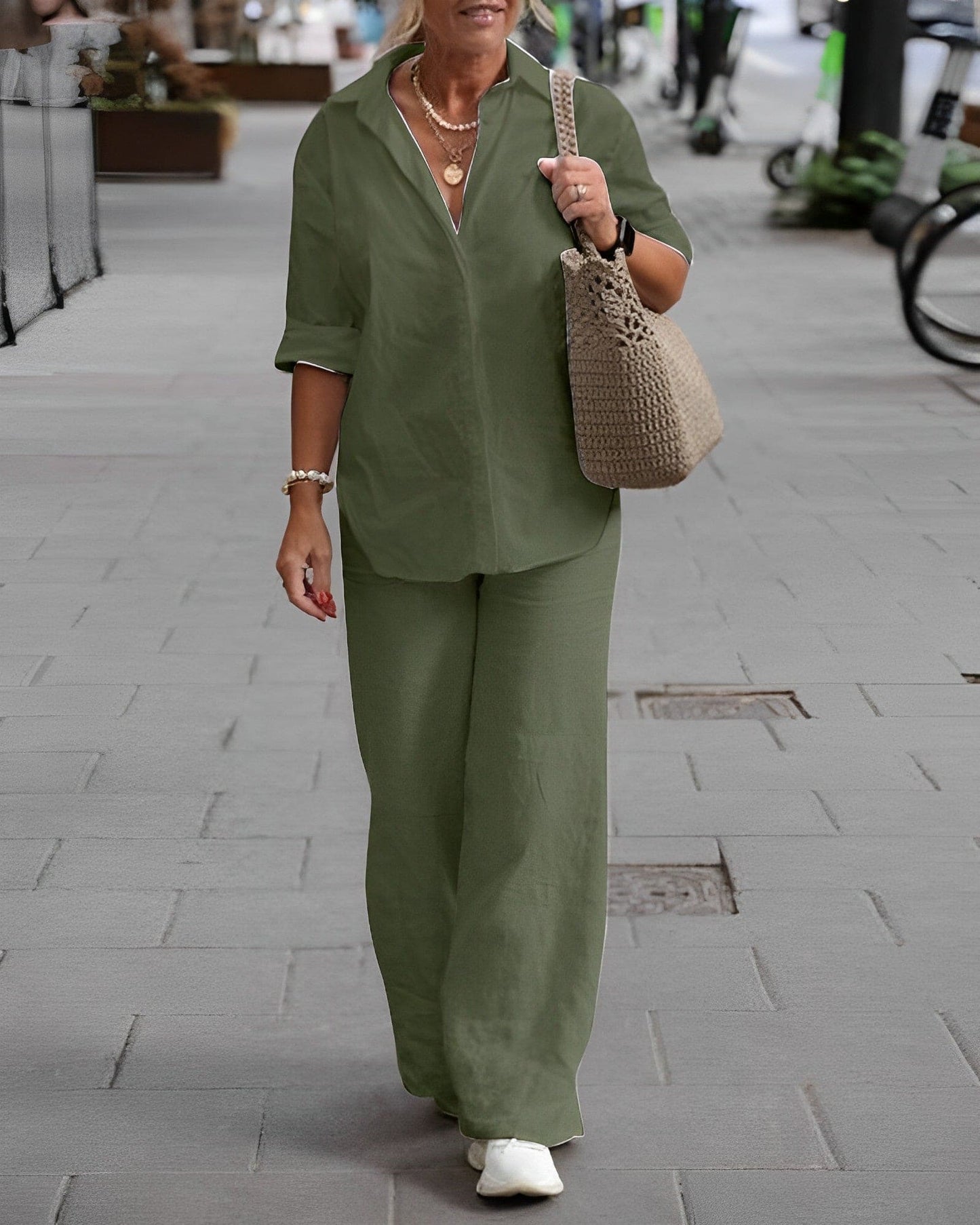 Zachte Katoenen Loungewear Set voor Dames